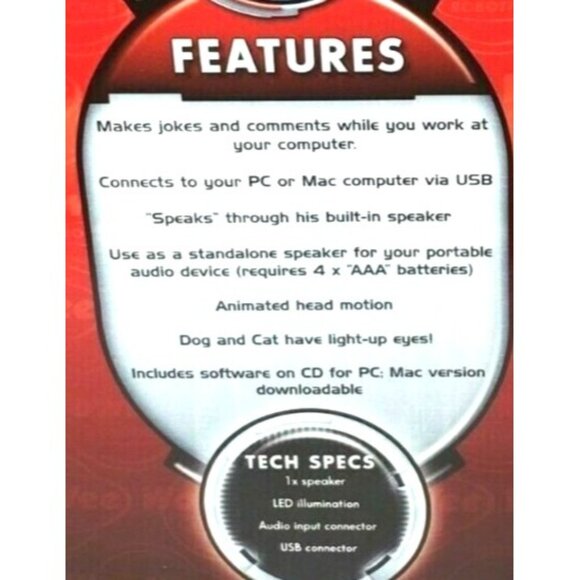 WoW Wee Robotics Chatterbot Cat and Dog Animated Desktop Stand Alone Speaker Des - Picture 2 of 12